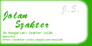jolan szakter business card